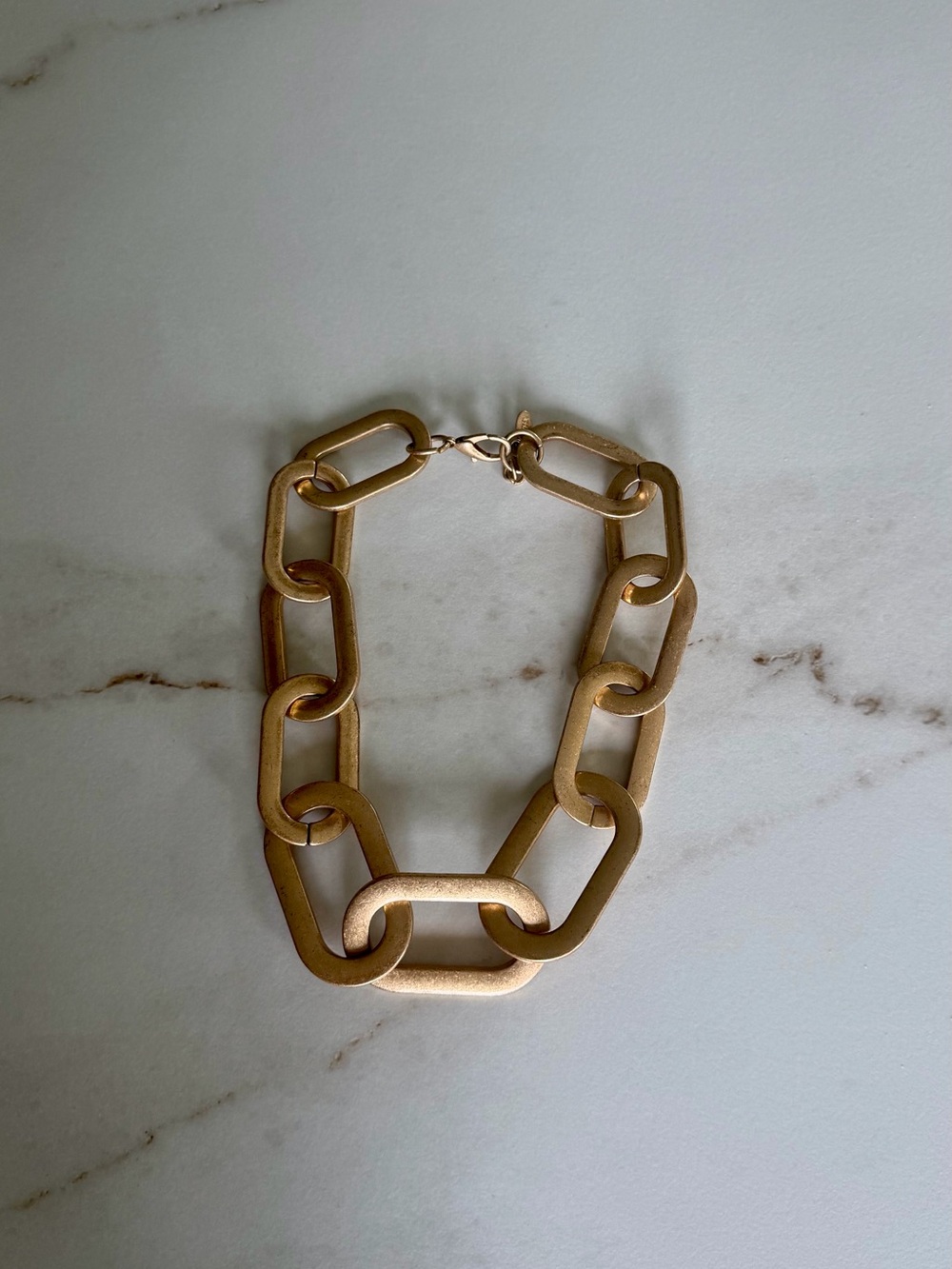 Zara Matte Gold Oversized Link Necklace